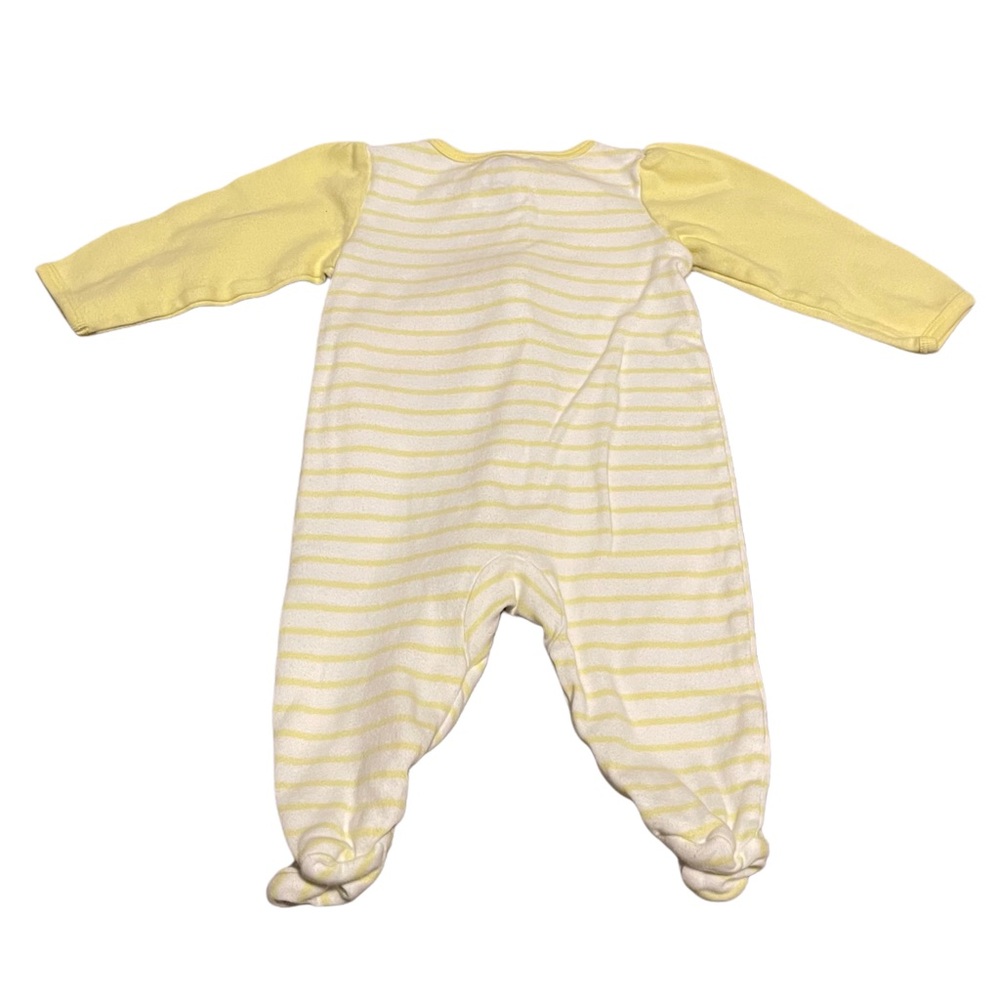 WONDER NATION Yellow & White Striped Bee Footies Sleeper - Picture 3 of 4